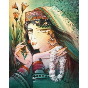 Hajra Mansoor, 16 x 20 inch, Watercolor on Canvas, Figurative Painting, AC-HM-057